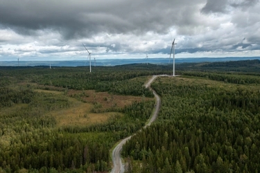 A wind farm takes shape