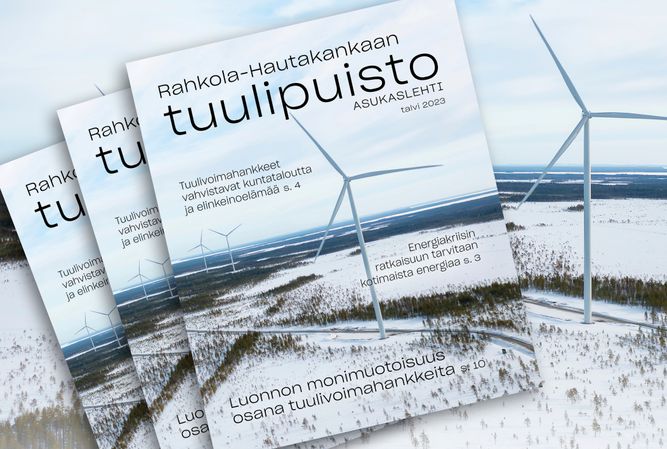 Rahkola-Hautakankaan tuulipuiston asukaslehden kansikuva