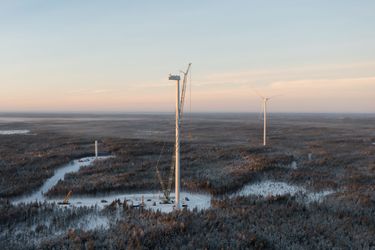 Metsälamminkankaan tuulipuiston rakennustöitä, 132 MW, Suomi (kuva: Petteri Löppönen)